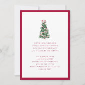 Invitation Elegant Watercolor Christmas Tree Holiday Party (Devant)