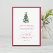 Invitation Elegant Watercolor Christmas Tree Holiday Party (Debout devant)
