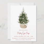 Invitation Elegant Watercolor Christmas Tree Holiday Party (Devant)