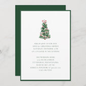 Invitation Elegant Watercolor Christmas Tree Holiday Party (Devant / Derrière)