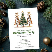 Invitation Elegant watercolor Christmas tree leopard invite