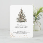 Invitation Elegant Watercolor Christmas Tree Party (Debout devant)
