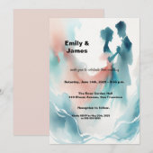 Invitation Elegant Watercolor Dancing Couple Wedding Invitati (Devant / Derrière)