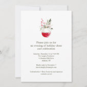 Invitation Elegant Watercolor Drawing Red Christmas Holiday (Devant)