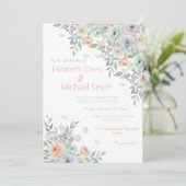 Invitation Elegant Watercolor Floral (Debout devant)