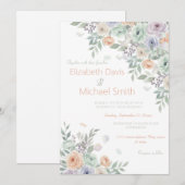 Invitation Elegant Watercolor Floral (Devant / Derrière)