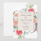 Invitation Elegant Watercolor Floral Bouquet (Devant / Derrière)