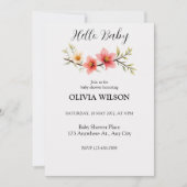 Invitation Elegant Watercolor Floral Branch (Devant)