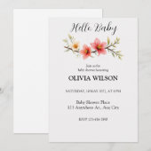 Invitation Elegant Watercolor Floral Branch (Devant / Derrière)