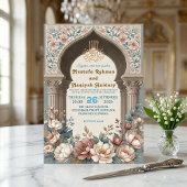 Invitation Elegant Watercolor Floral Muslim Wedding