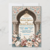 Invitation Elegant Watercolor Floral Muslim Wedding (Devant)
