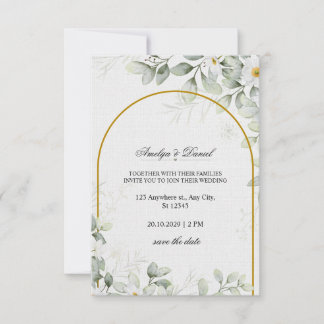Invitation Elegant Watercolor Floral Wedding Card