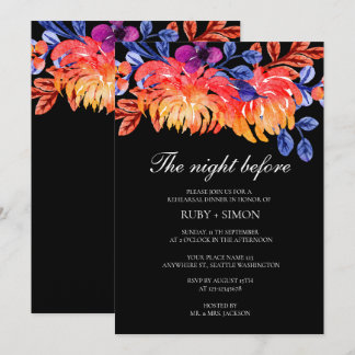 Invitation Elegant Watercolor Floral Wedding Rehearsal Dinner