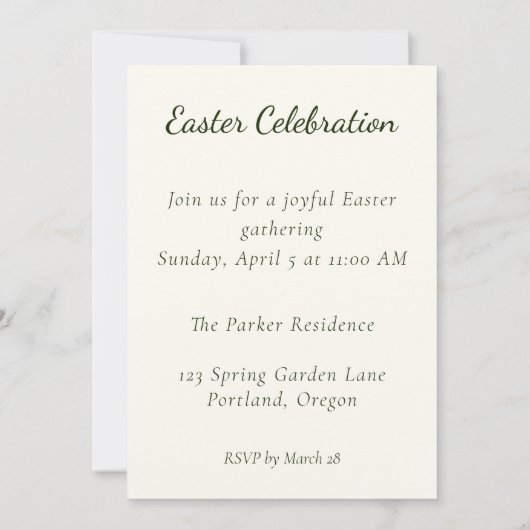 Invitation Elegant Watercolor Floral Wreath Easter (Dos)