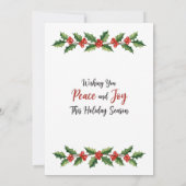 Invitation Elegant Watercolor Holly Merry Christmas (Dos)