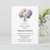 Invitation Elegant Watercolor Hydrangea Bridal Shower (Debout devant)