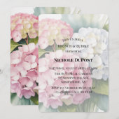 Invitation Elegant Watercolor Hydrangea Brunch and Bubbly (Devant / Derrière)