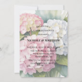 Invitation Elegant Watercolor Hydrangea Couples Shower (Devant)