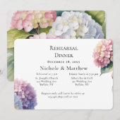 Invitation Elegant Watercolor Hydrangeas Rehearsal Dinner (Devant / Derrière)