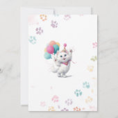 Invitation Elegant  Watercolor Kitten Cat 2nd Birthday  invit (Dos)
