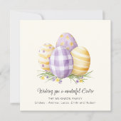 Invitation Elegant Watercolor Lavender easter Greeting card (Devant)