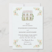 Invitation Elegant Watercolor Manor Rococo Wedding (Devant)