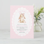Invitation Elegant  Watercolor One 2nd Birthday some bunny gi (Debout devant)
