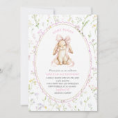Invitation Elegant Watercolor One 2nd Birthday some bunny gi (Devant)