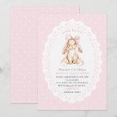 Invitation Elegant  Watercolor One 2nd Birthday some bunny gi (Devant / Derrière)
