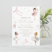 Invitation Elegant  Watercolor One 3rd Birthday tutu cute Gir (Debout devant)