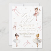 Invitation Elegant  Watercolor One 5th Birthday tutu cute Gir (Devant)