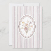 Invitation Elegant Watercolor pastel wildflower bow lace Brid (Dos)