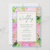 Invitation Elegant Watercolor Pink Hydrangea Garden Wedding (Devant)