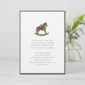 Invitation Elegant Watercolor Rocking Horses Plaid Christmas  (Debout devant)