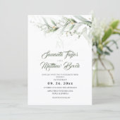 Invitation Elegant Watercolor Sage Greenery Floral Wedding (Debout devant)