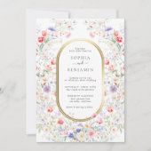 Invitation Elegant Watercolor Spring Pastel Floral Wedding (Devant)