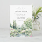 Invitation Elegant Watercolor Summer Garden Wedding (Debout devant)