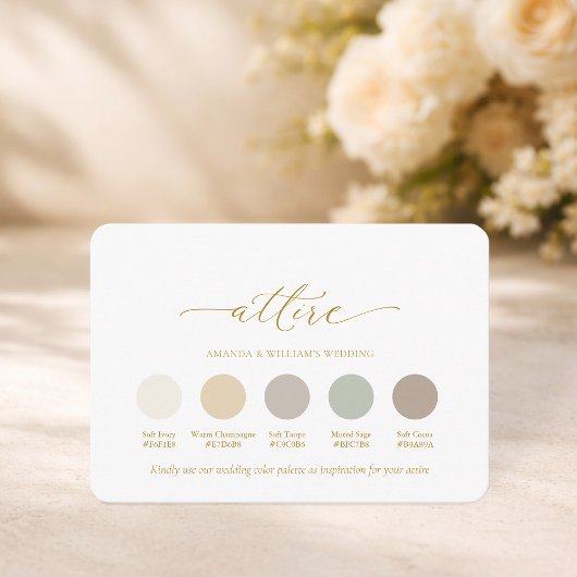 Invitation Elegant Wedding Attire Color Palette Card