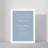 Invitation Elegant Wedding Calligraphy Dusty Blue Script 