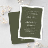Invitation Elegant Wedding Calligraphy Green Script 