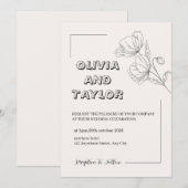 Invitation Elegant Wedding Design (Devant / Derrière)