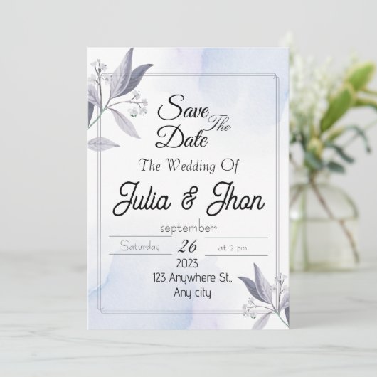 Invitation Elegant Wedding Design (Debout devant)