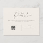 Invitation Elegant Wedding Details Card with QR Code (Devant)