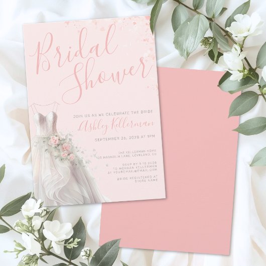 Invitation Elegant Wedding Dress Bridal Shower