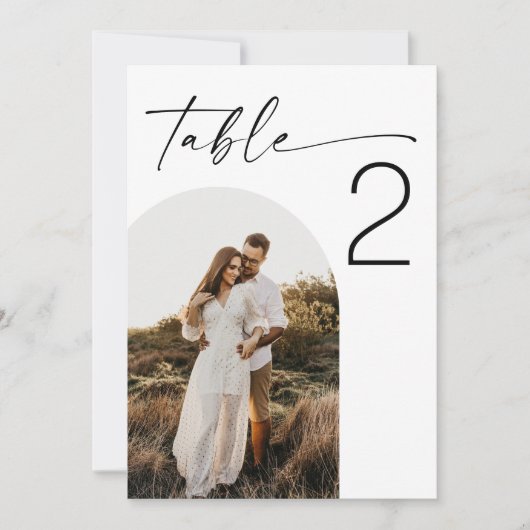 Invitation Elegant Wedding | Minimalist Photo Table Number (Devant)