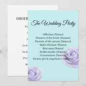 Invitation Elegant Wedding Program & Wedding Party Guide (Devant / Derrière)