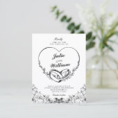 Invitation Elegant wedding rings (Debout devant)