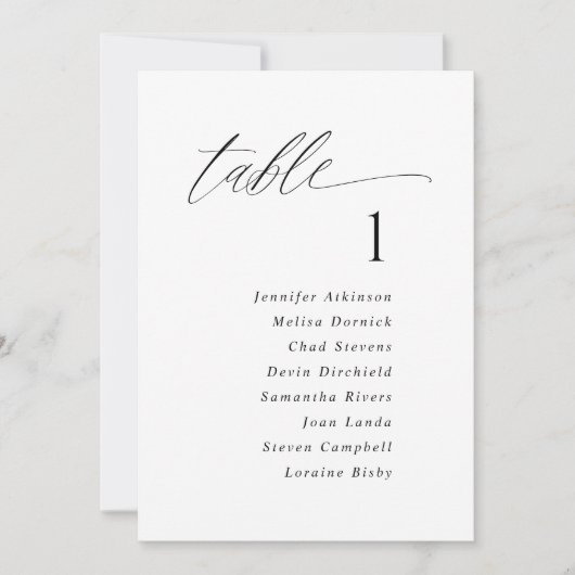 Invitation Elegant Wedding Seating Chart Sign Cards (Devant)