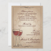 Invitation Élégant Wedding shower à thème du vin (Dos)