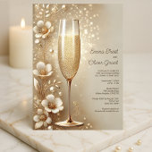 Invitation Elégant Wedding shower Champagne avec Accents Or